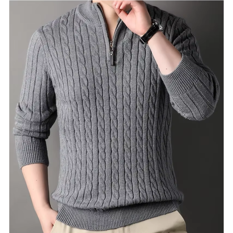 Mantzip - Eleganter Pullover mit Reißverschluss Herren – Perfekt für Büro & Freizeit