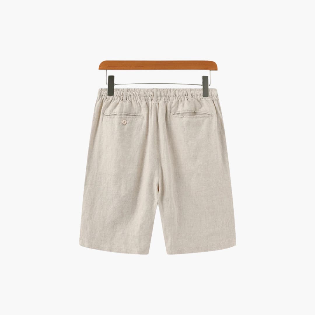 Herren Leinen Shorts mit Kordelzug und Seitentaschen