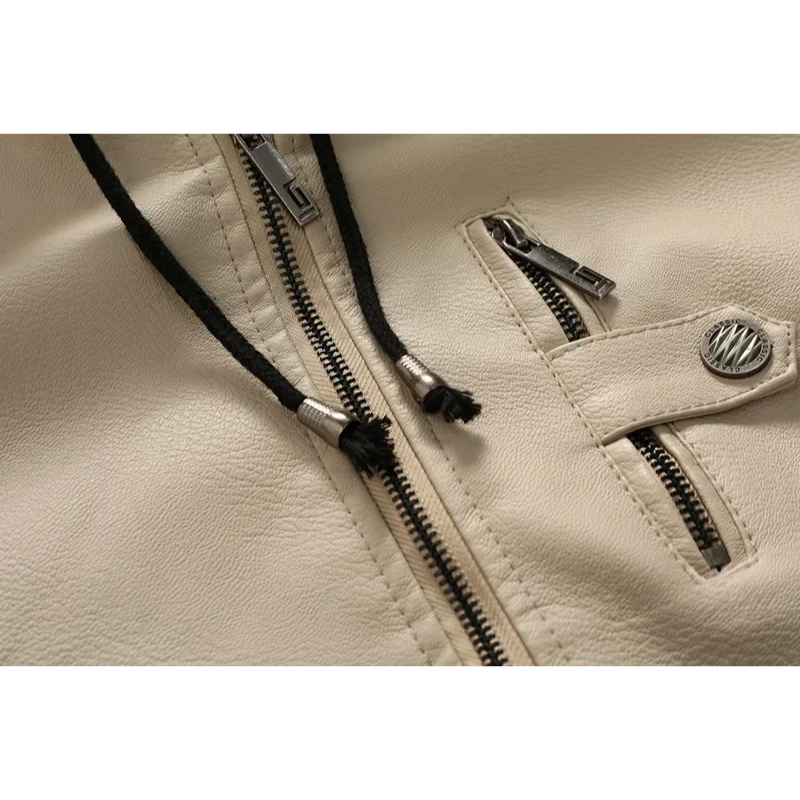 Altvenk - Lederjacke Herren, Langer Schnitt mit Reißverschluss und Stehkragen