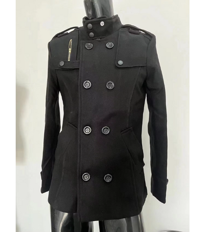 Polarmx - Langer Mantel Herren Eleganter Wintermantel Gefüttert Mit Knöpfen