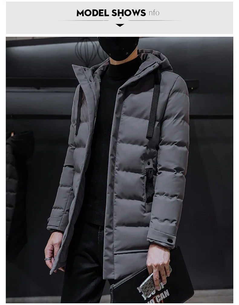 Feuernn - Langer Wintermantel Herren Warm Gefüttert Mit Kapuze Outdoorjacke