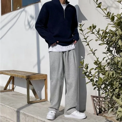 Pullzip - Lässiger Pullover mit Reißverschluss Herren – Atmungsaktiv & Modern