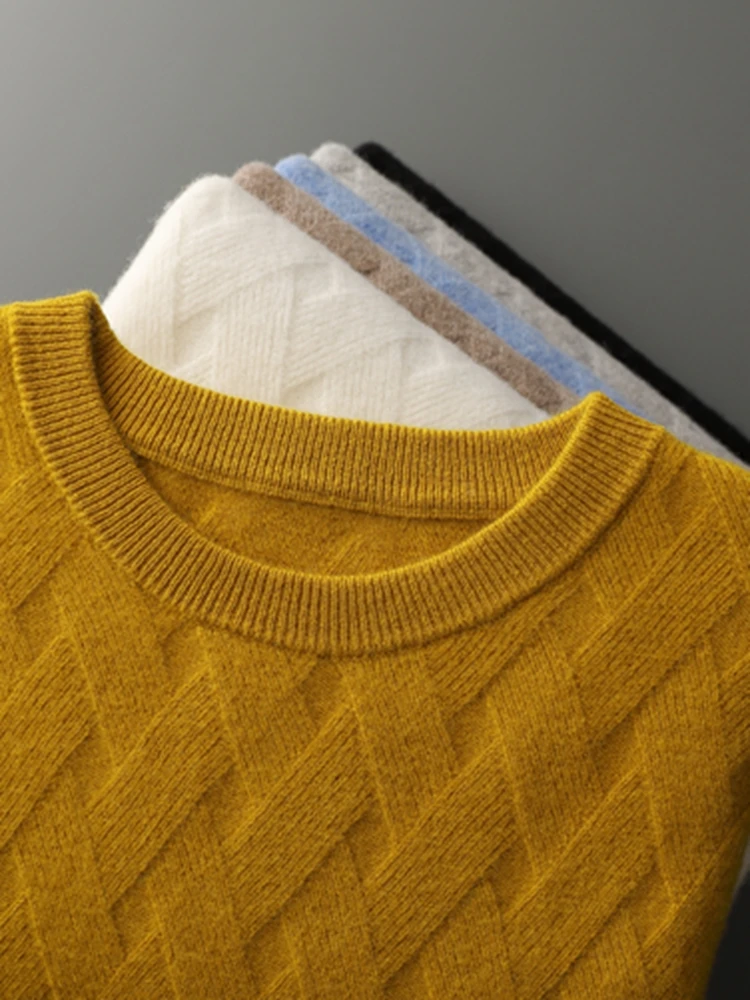 Pulwoll - Wollpullover Herren – Klassischer Strickpullover mit V-Ausschnitt