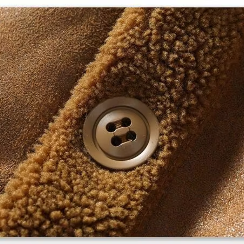 Thorvik - Lederjacke Herren, Stilvolle Jacke mit Fellkragen und Reißverschlusstaschen