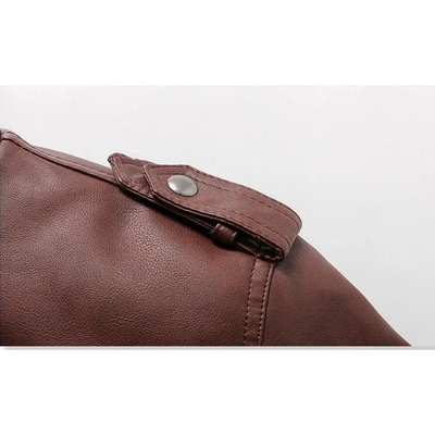 Manfrot - Lederjacke Herren mit Kapuze, Gepolsterte Winterjacke