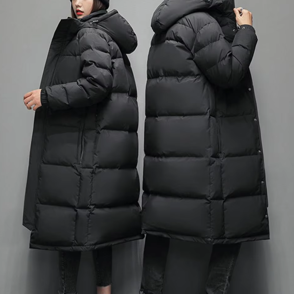 Herrtol - Langer Wintermantel Herren – Ultraleichter Daunenparka mit Kapuze