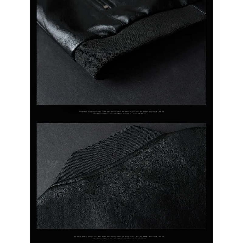 Menroxh - Lederjacke Herren im Mantelstil, Elegante Echtlederjacke mit Taschen