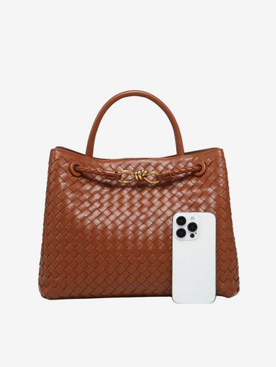 Vivienne | Klassische Oversized Woven Bag Aus Veganer Leder