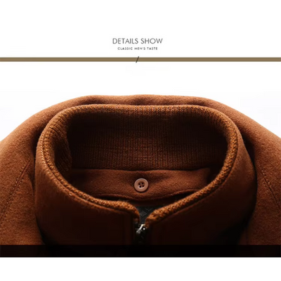 Kaltlux - Langer Mantel Herren Stilvoller Wollmantel Gefüttert Mit Brusttasche