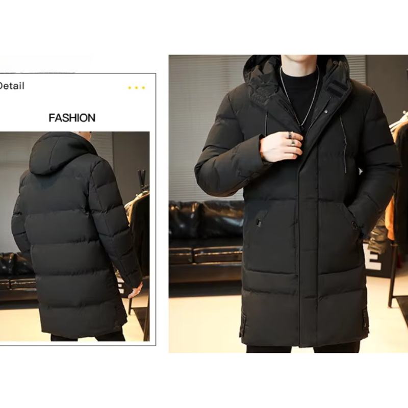 Wetterl - Langer Wintermantel Herren Wasserdicht Winddicht Mit Kapuze Gefüttert