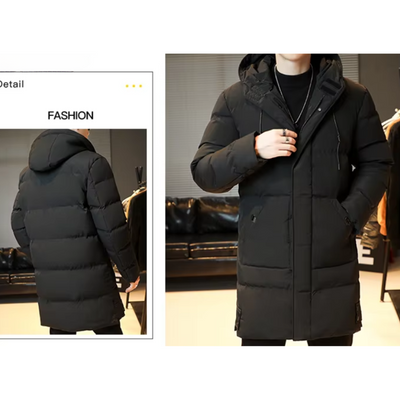 Wetterl - Langer Wintermantel Herren Wasserdicht Winddicht Mit Kapuze Gefüttert