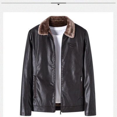 Trenlon - Lederjacke Herren mit abnehmbarer Kapuze, Bikerjacke aus Echtleder