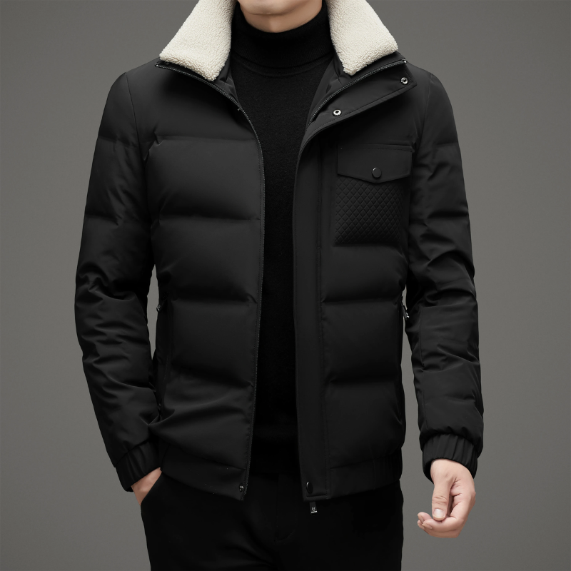 Sturmdk - Daunenjacke Herren Warm Gefüttert Winterjacke Mit Kapuze und Taschen