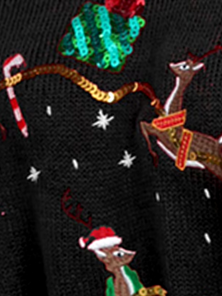 Winterl - Weihnachtspullover mit Rentier-Motiv, Damen Strickpullover