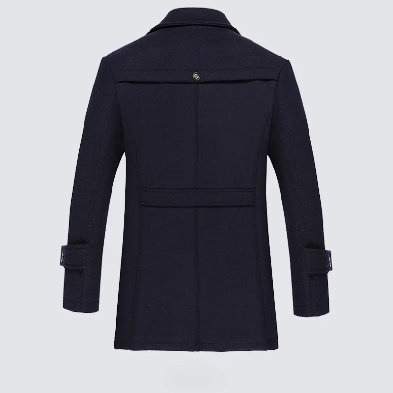 Hochfed - Langer Mantel Herren Winterjacke Mit Stehkragen und Reißverschluss