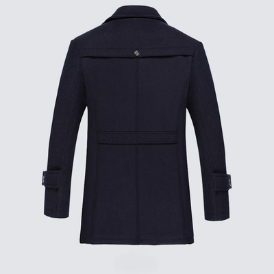 Hochfed - Langer Mantel Herren Winterjacke Mit Stehkragen und Reißverschluss