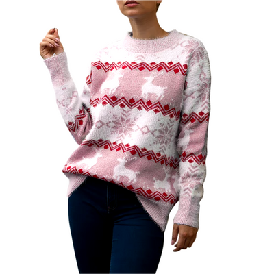 Schneeb - Weihnachtspullover – Bequem, Langarm, Mit Weihnachtlichem Motiv