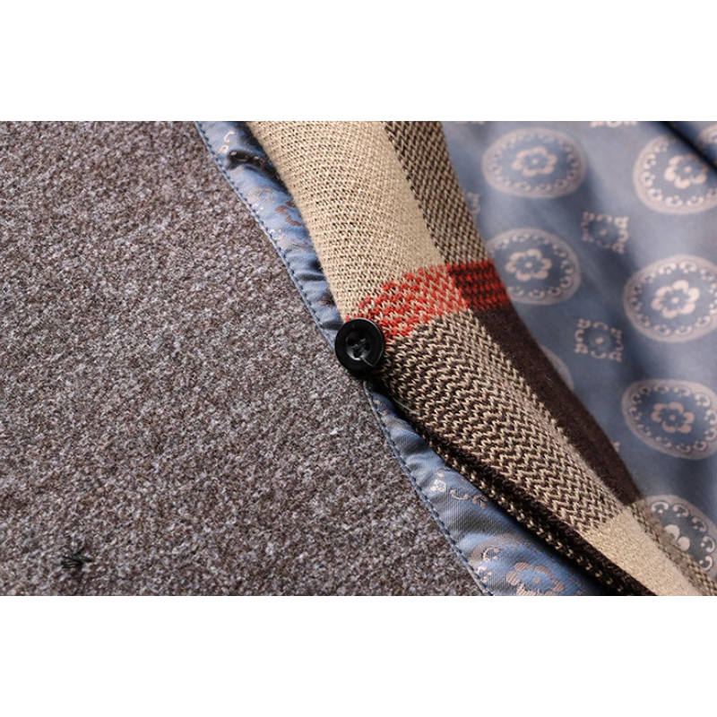 Mantfix - Langer Mantel Herren Stilvoller Wollmantel Mit Revers und Brusttasche