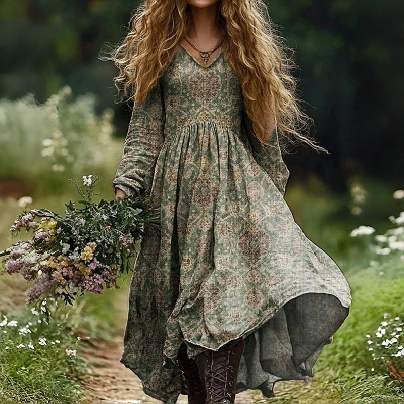 Veronica – Vintage Kleid mit Ethno-Print