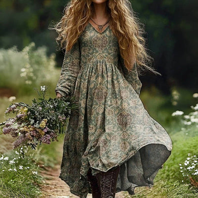 Veronica – Vintage Kleid mit Ethno-Print