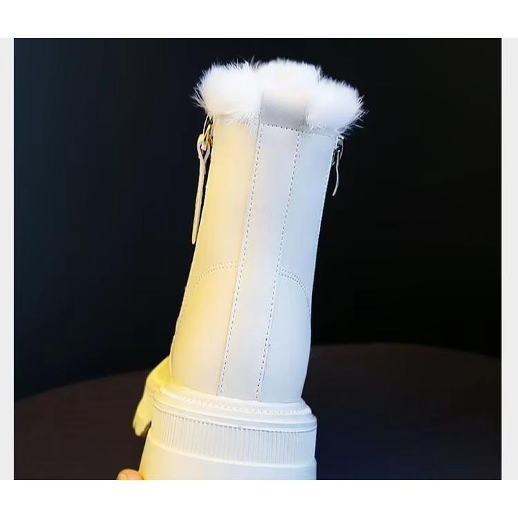 Geltrix - Damen Winterstiefel mit Kunstfell und modischem Schnürdesign