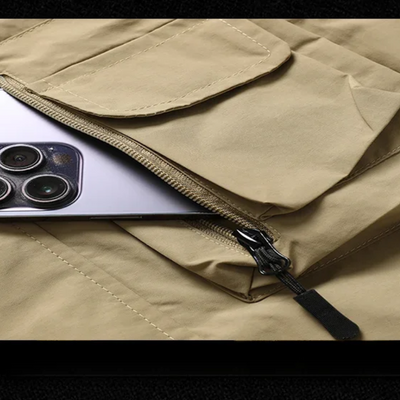 Mantzen - Wintermantel Männer, Winddichte Jacke mit Reißverschlusstaschen