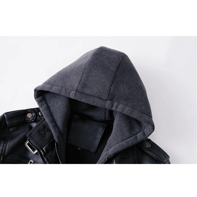 Pruxden - Lederjacke Herren mit Fleece-Futter, Warme Winterjacke mit Taschen