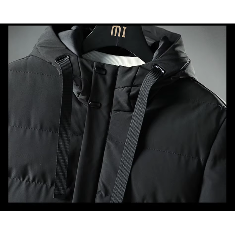 Trauwol - Langer Wintermantel Herren – Warmer Daunenparka mit Kapuze und Taschen