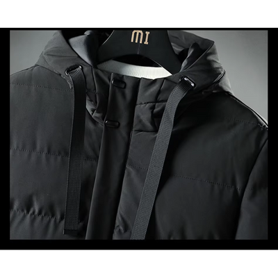 Trauwol - Langer Wintermantel Herren – Warmer Daunenparka mit Kapuze und Taschen