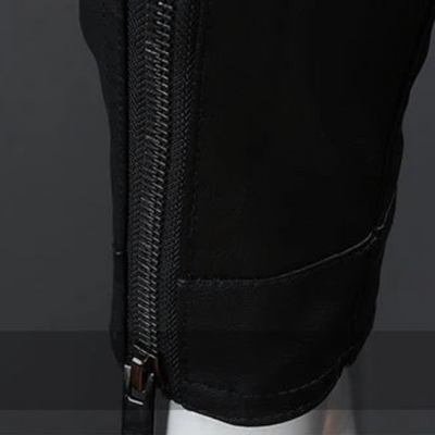 Blorvik - Lederjacke Herren, Warme Jacke mit Camouflage-Design und abnehmbarer Kapuze