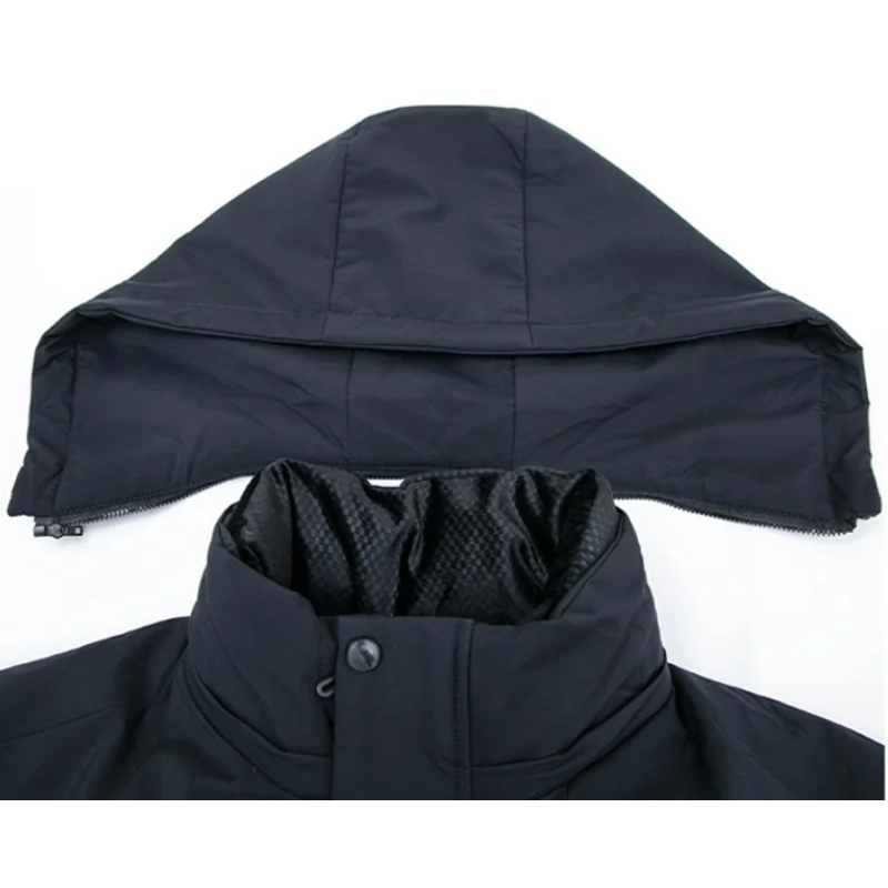 Mantrol - Langer Wintermantel Herren – Wasserabweisender Parka mit Kapuze