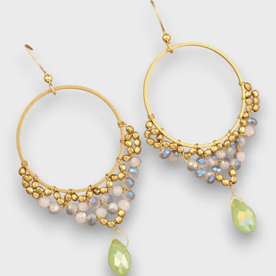 Isalda – Vintage Ohrringe mit Holz & Perlen