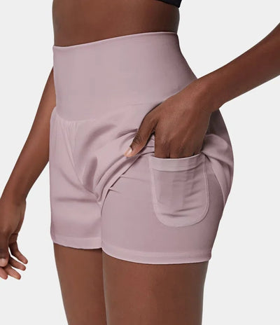 Laurel |  2-in-1-Yogashorts mit hoher Taille und Seitentaschen