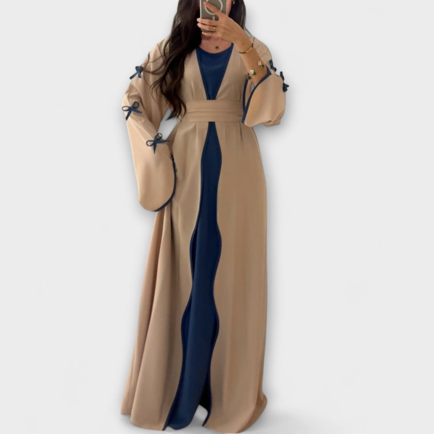 Jasmin - Schicker Cardigan und Kleid Duo mit Schleifenverzierung