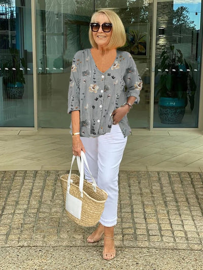 Braden | Langärmeliges Top mit Blumenmuster