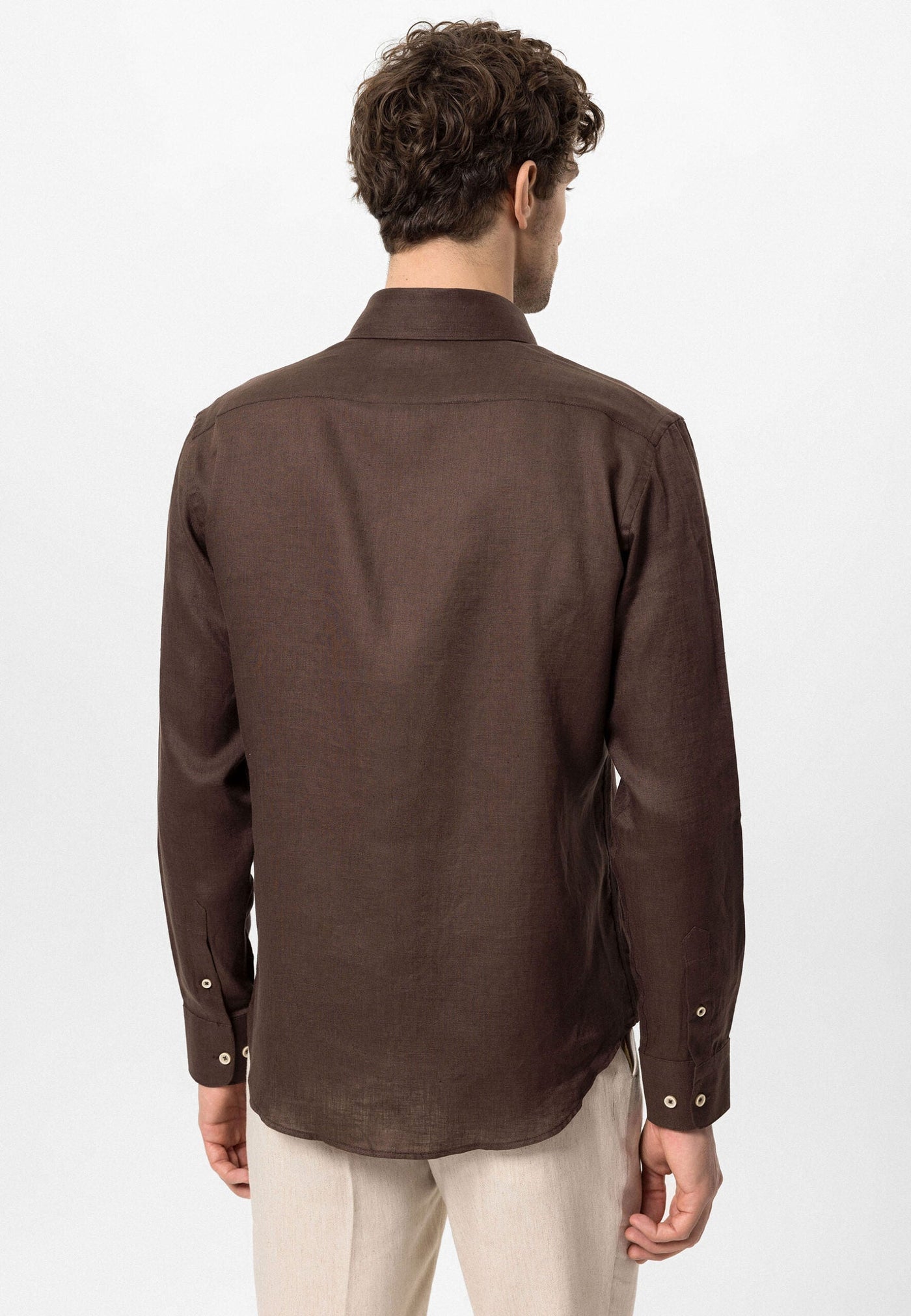 ANTIOCH | 100 % Leinenhemd – Dunkelbraun