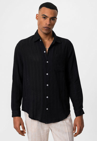 ANTIOCH | Gestricktes Hemd – Schwarz