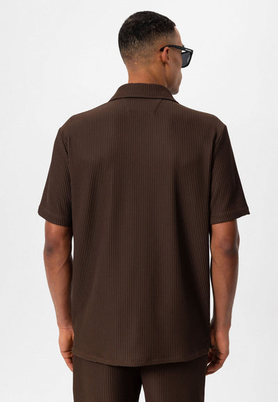 ANTIOCH | Geripptes Hemd – Braun