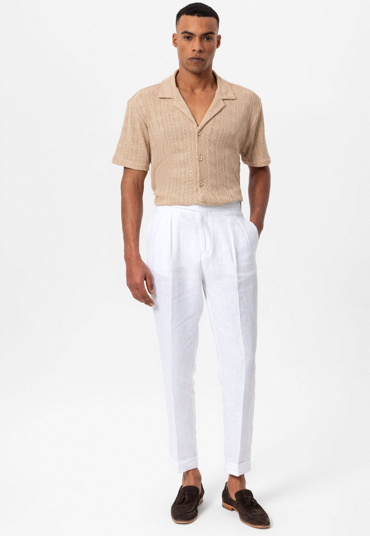 ANTIOCH | Gemustertes Hemd – Creme