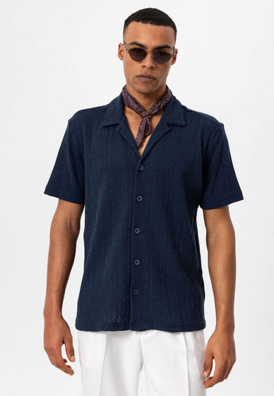 ANTIOCH | Gemustertes Hemd – Blau