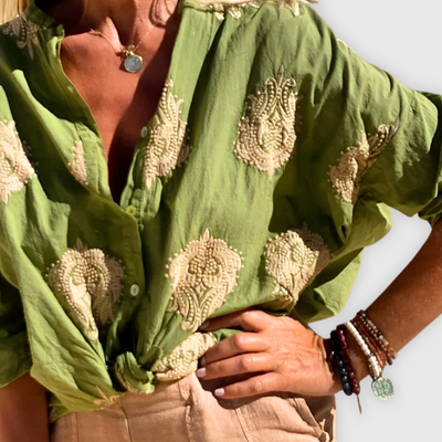 Leichte Elegante Damen Bluse Handgefertigt