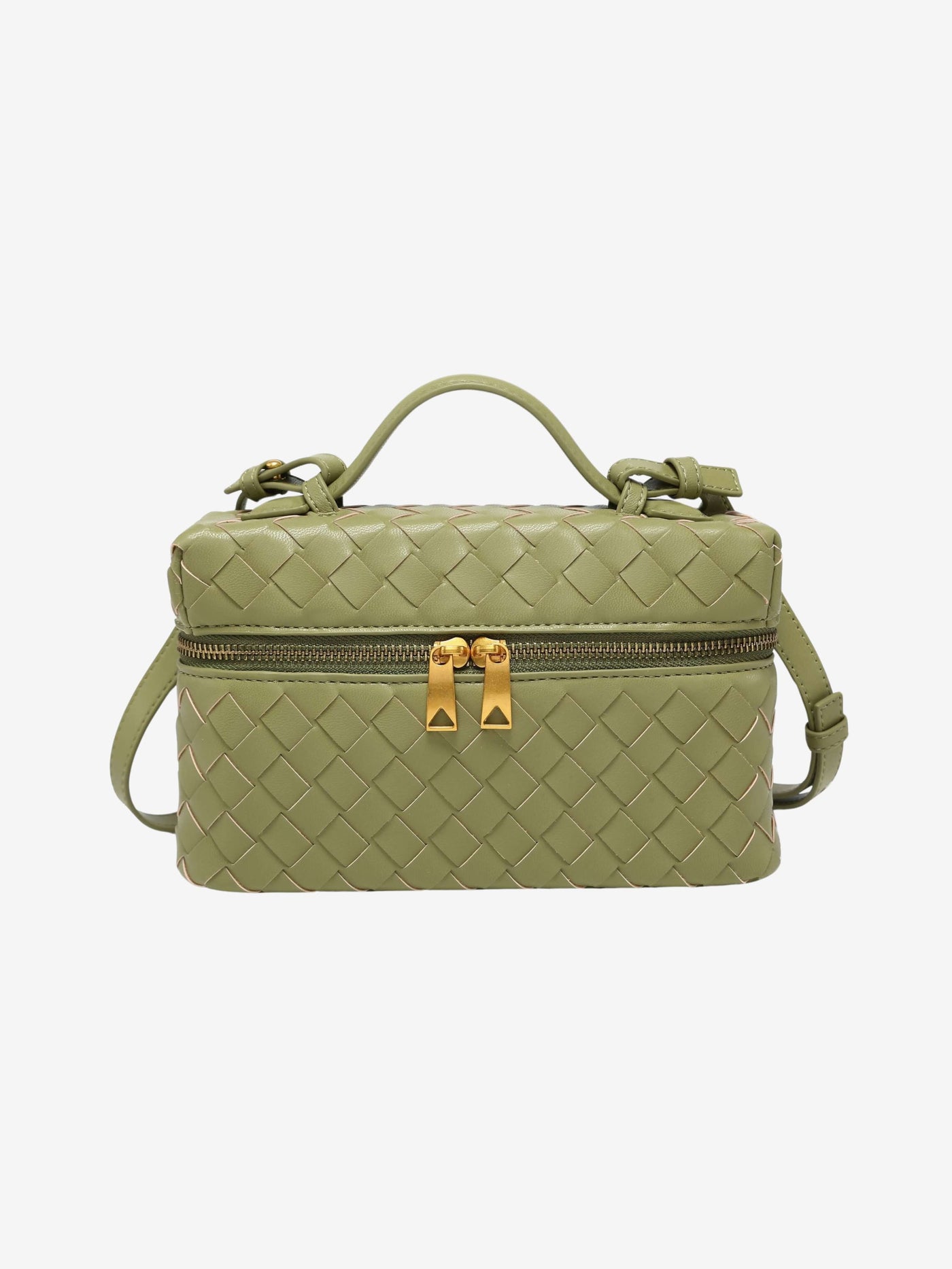 Juliette Polierte Strukturierte Woven Handtasche Aus Veganem Leder Mit Abnehmbarem Tragegurt