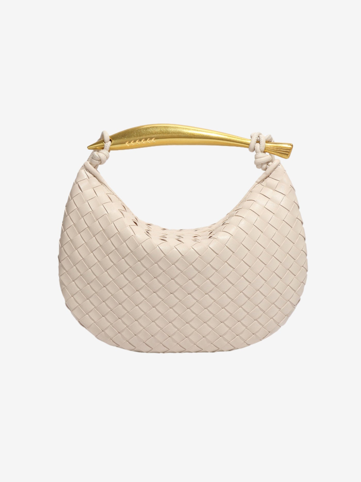 Bianca Luxe Strukturierte Woven Tasche Mit Goldfarbenem Griff Und Schulterriemen