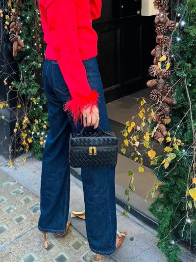 Juliette Polierte Strukturierte Woven Handtasche Aus Veganem Leder Mit Abnehmbarem Tragegurt