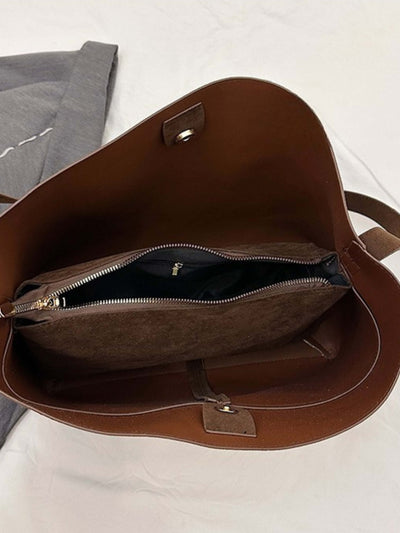 Brianna | Verstellbare Schulter-Crossbody-Tasche Aus Premium Veganem Wildleder Für 13 Zoll Laptops