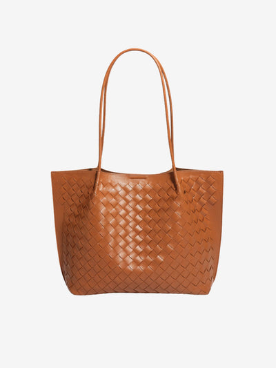 Lila Woven Everyday Tote Bag Aus Premium Veganleder Mit Passendem Kosmetiktäschchen
