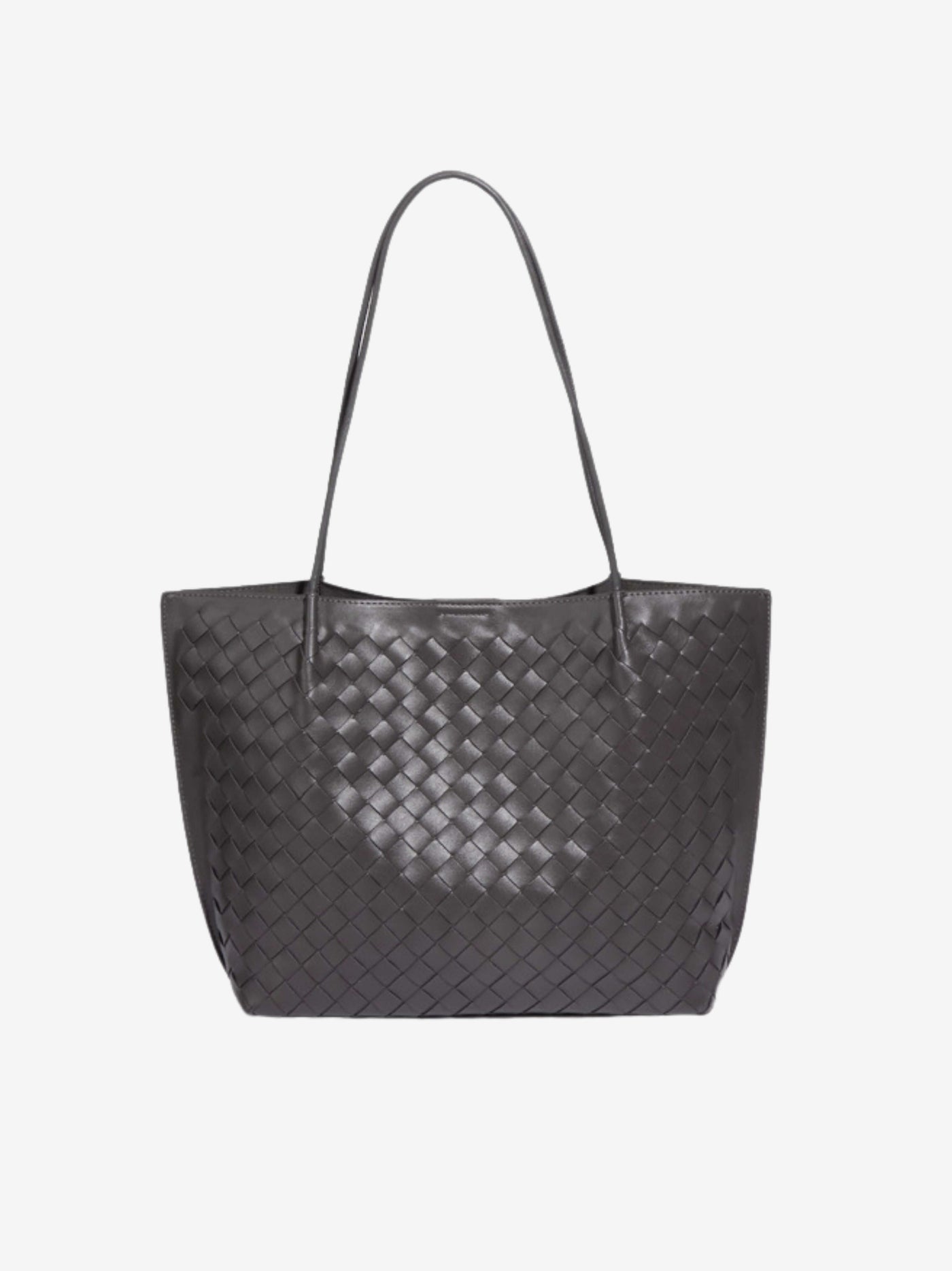 Lila Woven Everyday Tote Bag Aus Premium Veganleder Mit Passendem Kosmetiktäschchen