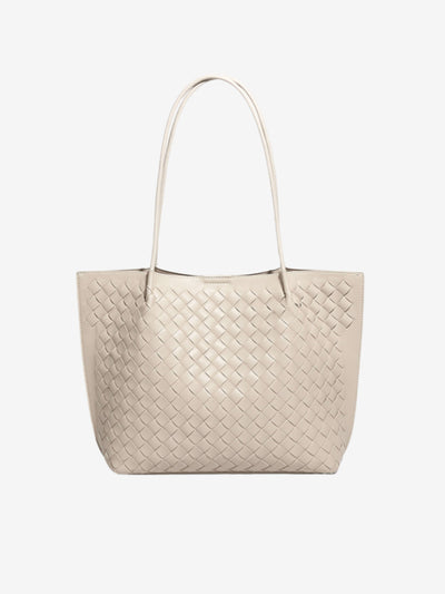 Lila Woven Everyday Tote Bag Aus Premium Veganleder Mit Passendem Kosmetiktäschchen