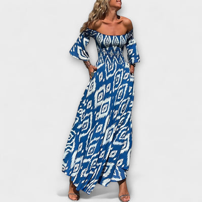 Bella - Off-Shoulder Kleid mit Meeresblumen