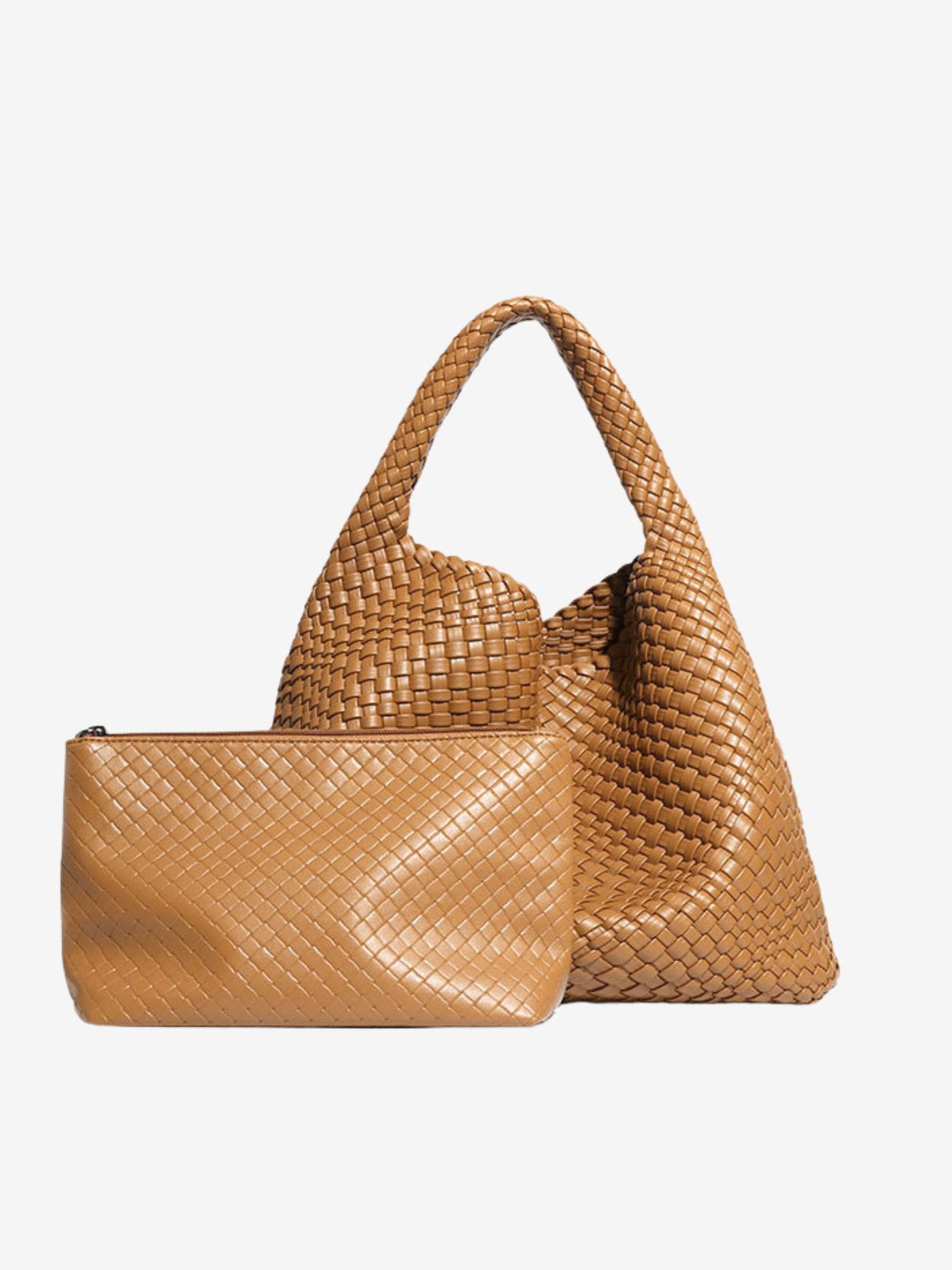 Luna Chic Oversized Woven Hobo Bag Aus Premium Veganen Leder Mit Passendem Reißverschlussbeutel